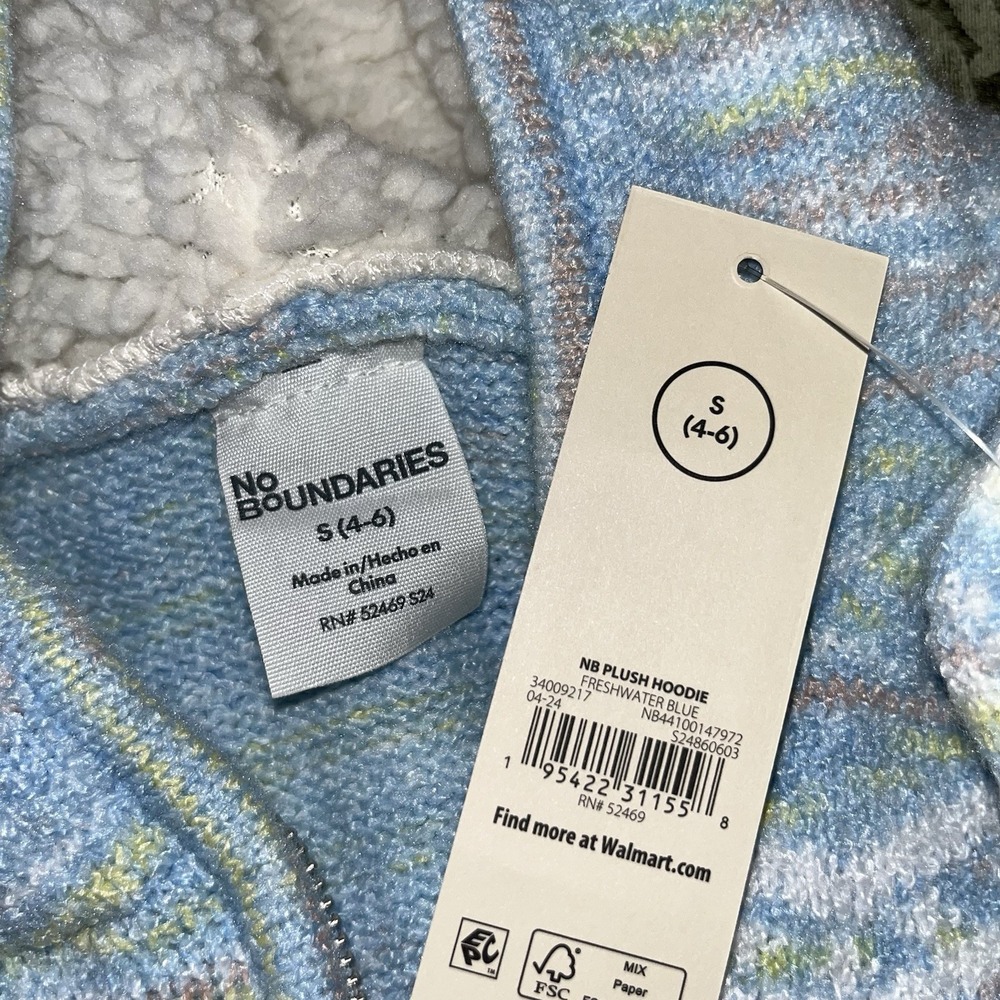 NEW No Boundaries Girls Sherpa‎ Lined Sweater Size Small 4-6 - Picture 3 of 8